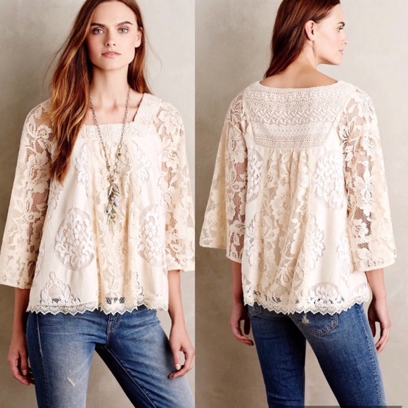 Anthropologie Tops - Anthropologie Vanessa Virginia Prosody Lace Top